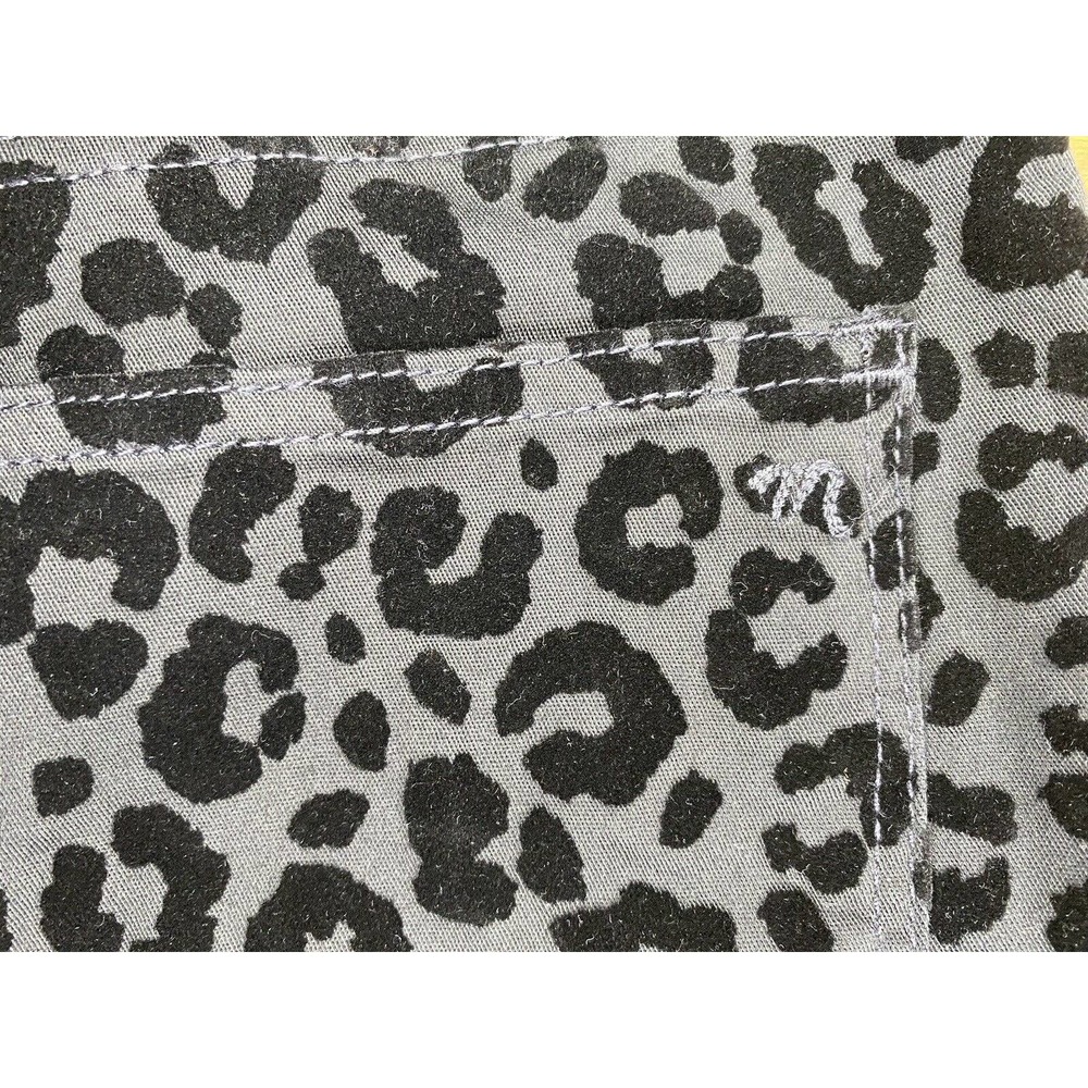 Madewell Jeans Womens 27 Black 9” Midrise Skinny Flocked Leopard Denim Animal - Picture 13 of 14